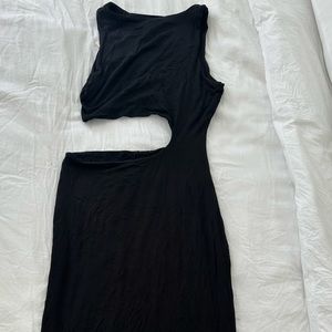 naked wardrobe, bodycon, black dress with cut out